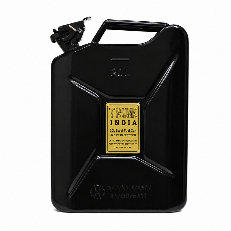 20 Litre Petrol & Diesel Jerry Can - Black Metal Jerry Can