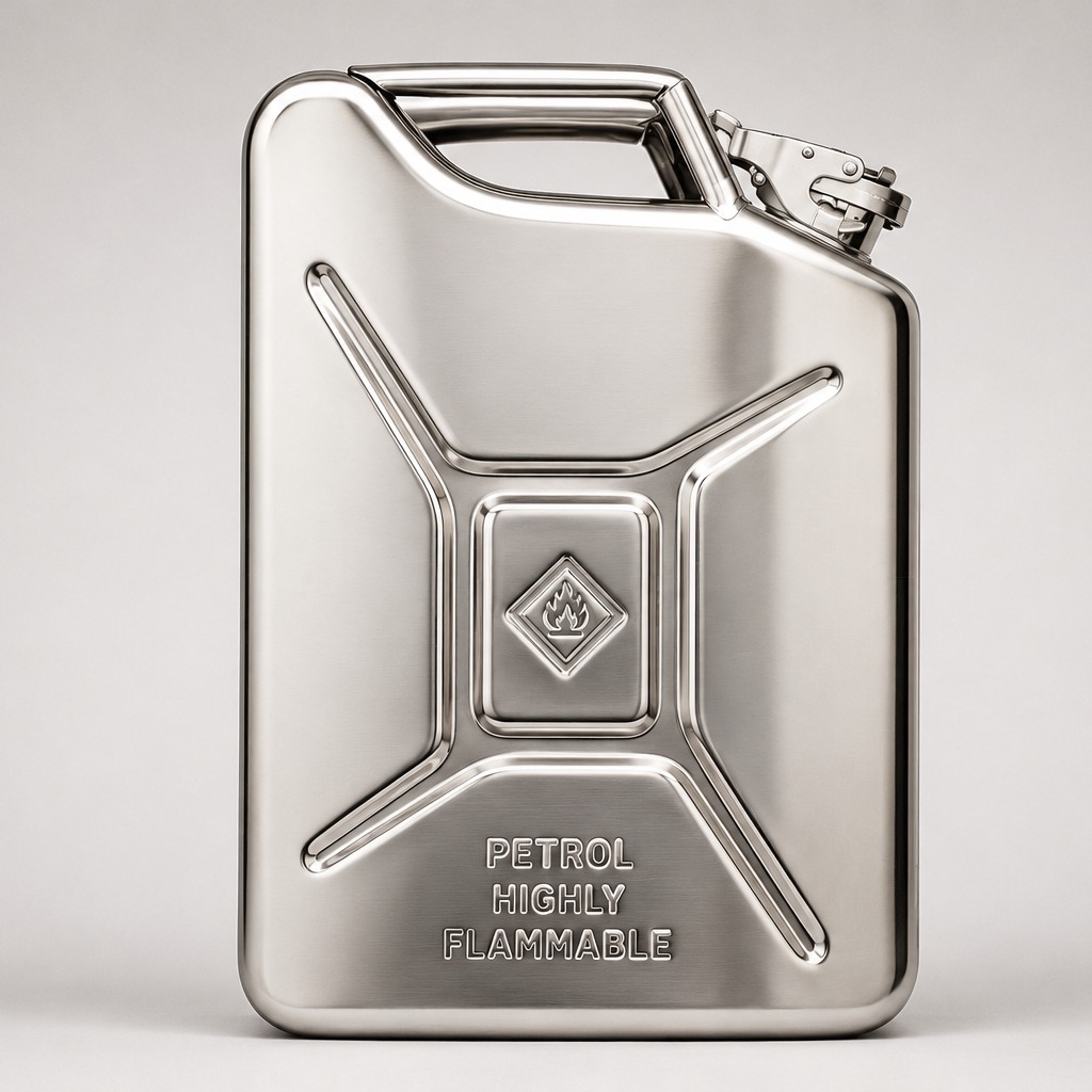 20 Litre Petrol & Diesel Jerry Can - Stainless Steel Fuel Can - Image 2